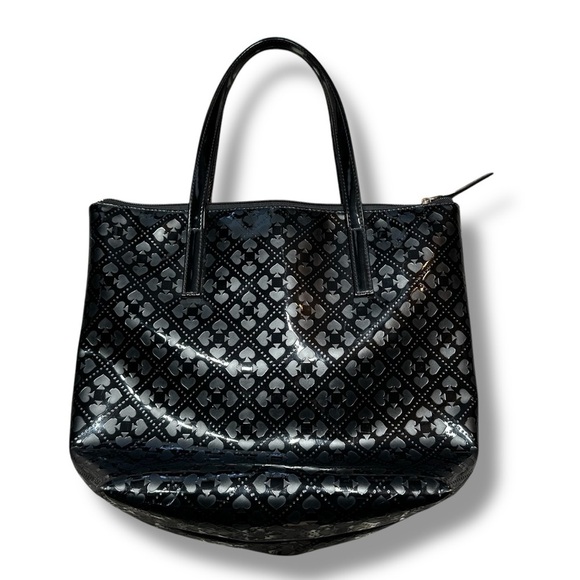 Kate Spade Emerald Ave Black Patent Leather Embossed Tote - Picture 4 of 14